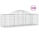 vidaXL 30 db íves horganyzott vas gabion kosár 200x50x60/80 cm