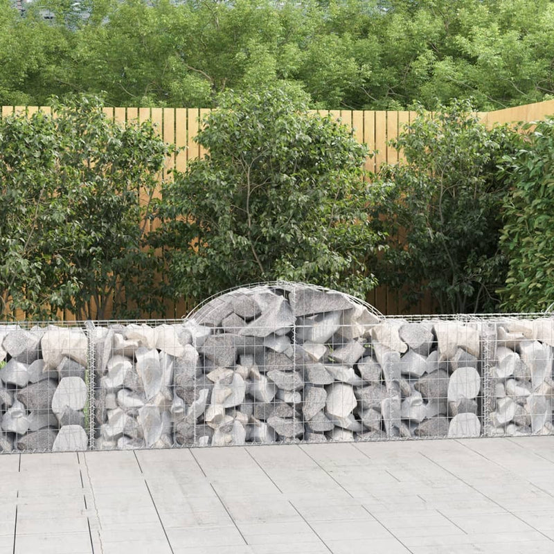 vidaXL 50 db íves horganyzott vas gabion kosár 200x50x60/80 cm