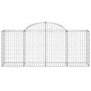 vidaXL 3 db íves horganyzott vas gabion kosár 200x50x80/100 cm
