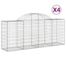 vidaXL 4 db íves horganyzott vas gabion kosár 200x50x80/100 cm