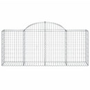 vidaXL 4 db íves horganyzott vas gabion kosár 200x50x80/100 cm