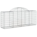 vidaXL 6 db íves horganyzott vas gabion kosár 200x50x80/100 cm