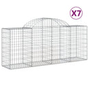 vidaXL 7 db íves horganyzott vas gabion kosár 200x50x80/100 cm