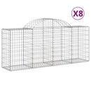 vidaXL 8 db íves horganyzott vas gabion kosár 200x50x80/100 cm