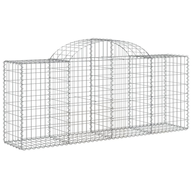 vidaXL 8 db íves horganyzott vas gabion kosár 200x50x80/100 cm