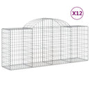 vidaXL 12 db íves horganyzott vas gabion kosár 200x50x80/100 cm
