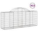 vidaXL 13 db íves horganyzott vas gabion kosár 200x50x80/100 cm