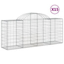 vidaXL 15 db íves horganyzott vas gabion kosár 200x50x80/100 cm