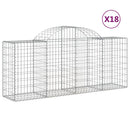vidaXL 18 db íves horganyzott vas gabion kosár 200x50x80/100 cm