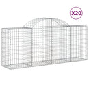vidaXL 20 db íves horganyzott vas gabion kosár 200x50x80/100 cm