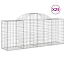 vidaXL 25 db íves horganyzott vas gabion kosár 200x50x80/100 cm
