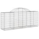 vidaXL 25 db íves horganyzott vas gabion kosár 200x50x80/100 cm