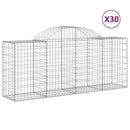 vidaXL 30 db íves horganyzott vas gabion kosár 200x50x80/100 cm