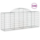 vidaXL 40 db íves horganyzott vas gabion kosár 200x50x80/100 cm