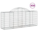 vidaXL 50 db íves horganyzott vas gabion kosár 200x50x80/100 cm