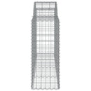 vidaXL 3 db íves horganyzott vas gabion kosár 200 x 50 x 100/120 cm
