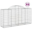 vidaXL 6 db íves horganyzott vas gabion kosár 200 x 50 x 100/120 cm