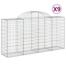 vidaXL 9 db íves horganyzott vas gabion kosár 200 x 50 x 100/120 cm