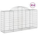 vidaXL 14 db íves horganyzott vas gabion kosár 200x50x100/120 cm