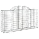 vidaXL 14 db íves horganyzott vas gabion kosár 200x50x100/120 cm