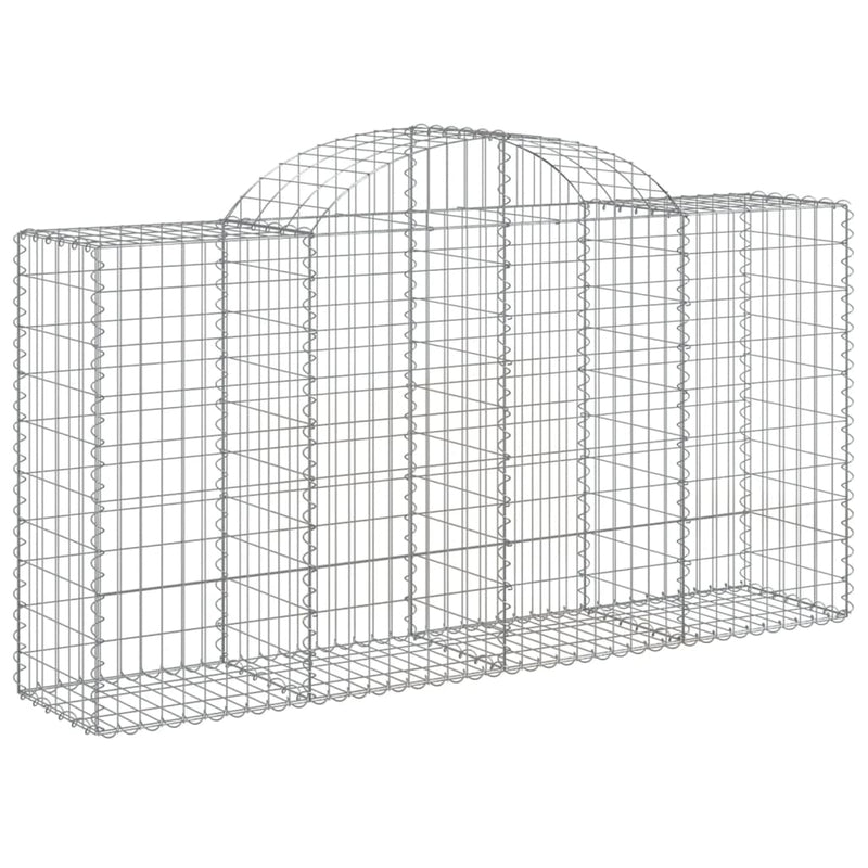 vidaXL 14 db íves horganyzott vas gabion kosár 200x50x100/120 cm