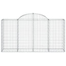 vidaXL 14 db íves horganyzott vas gabion kosár 200x50x100/120 cm