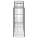 vidaXL 15 db íves horganyzott vas gabion kosár 200x50x100/120 cm