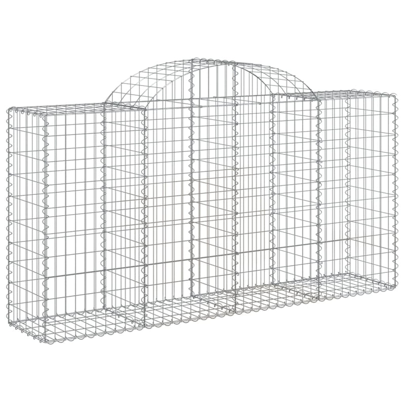 vidaXL 18 db íves horganyzott vas gabion kosár 200x50x100/120 cm