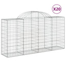 vidaXL 20 db íves horganyzott vas gabion kosár 200x50x100/120 cm