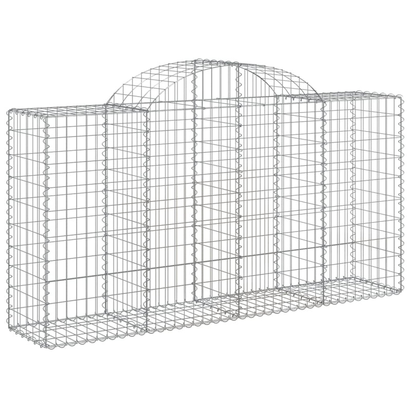 vidaXL 50 db íves horganyzott vas gabion kosár 200x50x100/120 cm