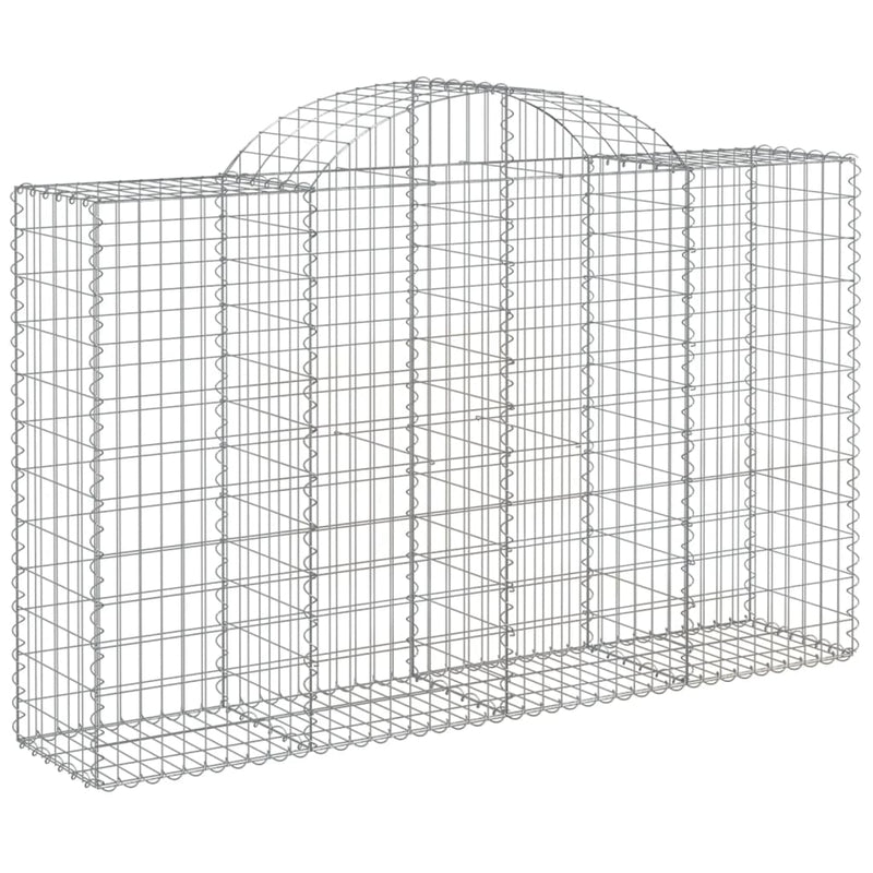 vidaXL 2 db íves horganyzott vas gabion kosár 200x50x120/140 cm