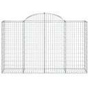 vidaXL 2 db íves horganyzott vas gabion kosár 200x50x120/140 cm