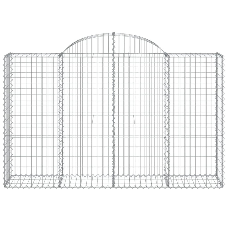 vidaXL 2 db íves horganyzott vas gabion kosár 200x50x120/140 cm