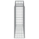 vidaXL 2 db íves horganyzott vas gabion kosár 200x50x120/140 cm