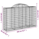 vidaXL 3 db íves horganyzott vas gabion kosár 200x50x120/140 cm