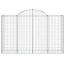 vidaXL 5 db íves horganyzott vas gabion kosár 200x50x120/140 cm