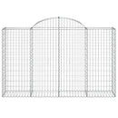 vidaXL 12 db íves horganyzott vas gabion kosár 200x50x120/140 cm