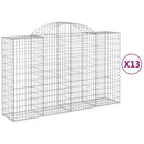 vidaXL 13 db íves horganyzott vas gabion kosár 200x50x120/140 cm