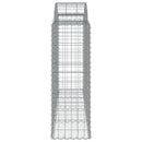 vidaXL 18 db íves horganyzott vas gabion kosár 200x50x120/140 cm