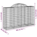 vidaXL 25 db íves horganyzott vas gabion kosár 200x50x120/140 cm