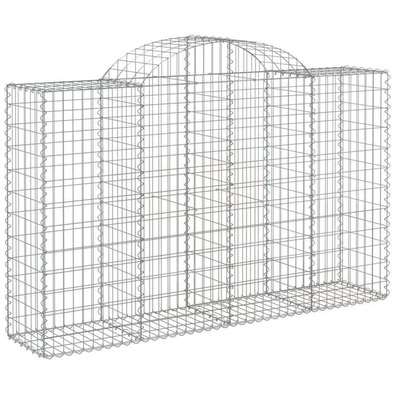 vidaXL 40 db íves horganyzott vas gabion kosár 200x50x120/140 cm