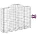 vidaXL 3 db íves horganyzott vas gabion kosár 200x50x140/160 cm