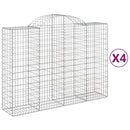 vidaXL 4 db íves horganyzott vas gabion kosár 200x50x140/160 cm