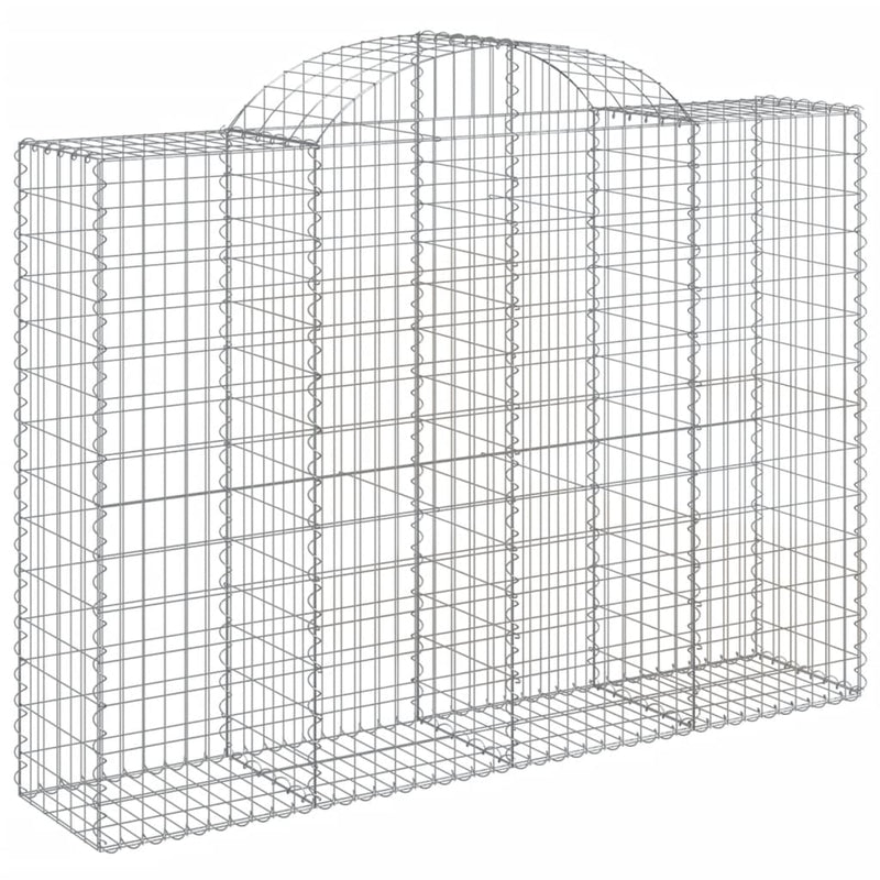 vidaXL 6 db íves horganyzott vas gabion kosár 200x50x140/160 cm