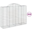 vidaXL 10 db íves horganyzott vas gabion kosár 200x50x140/160 cm