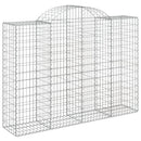 vidaXL 12 db íves horganyzott vas gabion kosár 200x50x140/160 cm