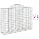 vidaXL 13 db íves horganyzott vas gabion kosár 200x50x140/160 cm