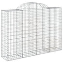 vidaXL 25 db íves horganyzott vas gabion kosár 200x50x140/160 cm