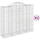 vidaXL 2 db íves horganyzott vas gabion kosár 200x50x160/180 cm