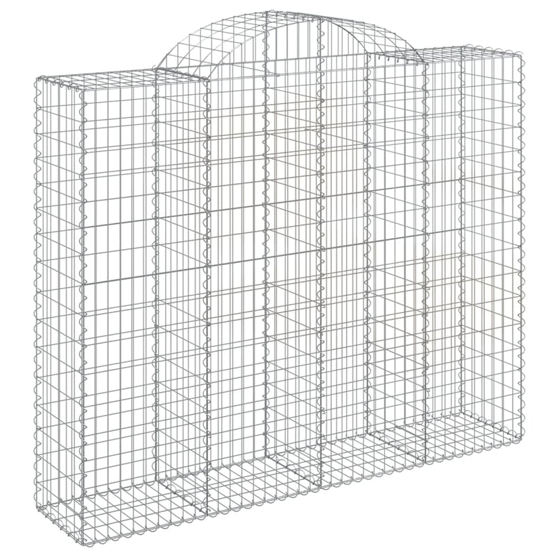 vidaXL 2 db íves horganyzott vas gabion kosár 200x50x160/180 cm